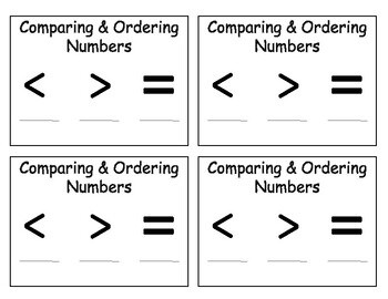 Comparing Numbers Interactive Notebook Handout by Mathin Mrs Carson