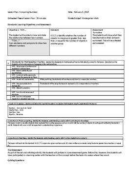 Preview of Comparing Numbers Lesson