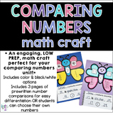 Comparing Numbers Math Craft - LOW PREP Math Craftivity