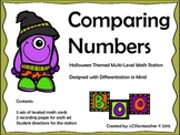 Comparing Numbers Halloween Math Station Designed with Dif