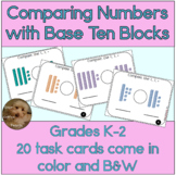 Comparing Numbers Math Task Cards | Visual Support Base Te
