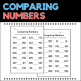 Comparing Numbers Math Worksheets - Triple Digit Practice 