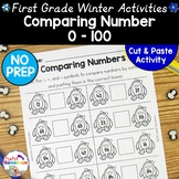 Comparing Numbers Cut and Paste Winter Activity- 1.NBT.3