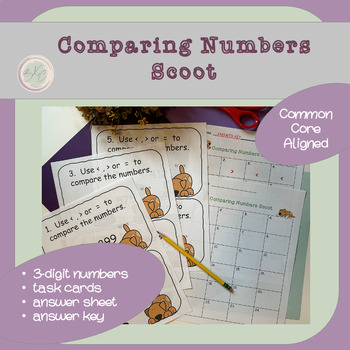 Preview of Comparing Numbers Scoot - Three Digits, 2 NBT.4