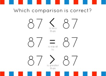 Comparing Numbers Boom Cards Set 4: Greater than/Less than to 100