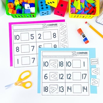 comparing numbers sets worksheets by natalie lynn kindergarten