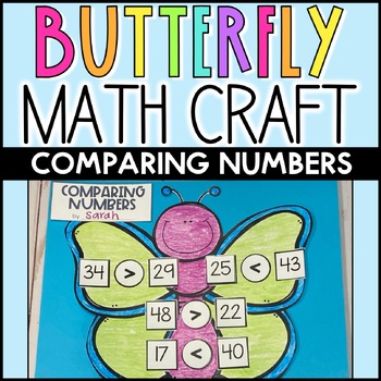 Preview of Comparing Numbers Spring Butterfly Math Craft