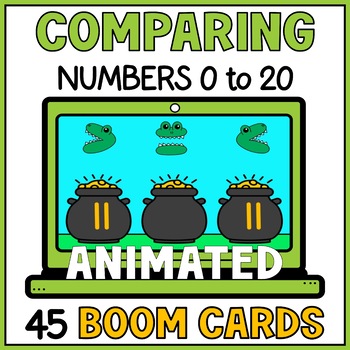 Preview of Comparing Numbers St Patricks Day Boom Cards - Greater Than Less Than Equal To