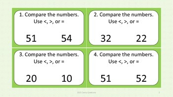 Comparing Numbers Task Cards (2-3 Digit Numbers) by Cantu's Educational ...