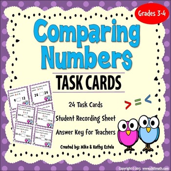 Preview of Comparing Numbers Task Cards - FREE