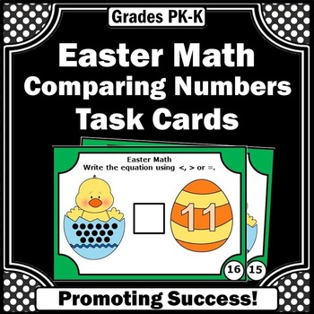 Comparing Numbers Task Cards Kindergarten Easter Math Activities ...