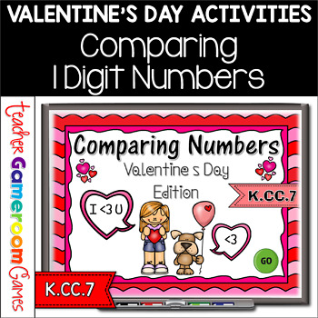 Preview of Comparing Numbers Valentine's Day Powerpoint Game