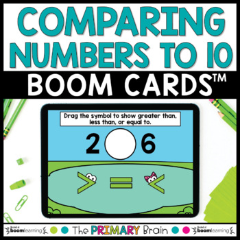 Preview of Comparing Numbers Within 10 Boom Cards™ - Greater Than Less Than and Equal To