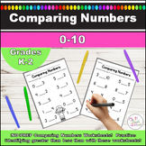 Comparing Numbers 0-10 Greater Than Less Than Equal To Mat