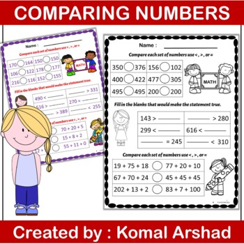 Preview of Comparing Numbers Worksheets