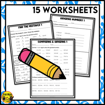 comparing numbers worksheets grade 5 by brain ninjas tpt