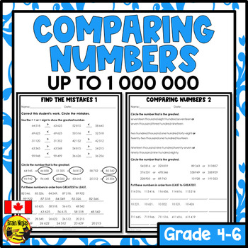 comparing numbers worksheets grade 5 by brain ninjas tpt