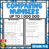 Comparing and Ordering Numbers to 1 000 000 Worksheets