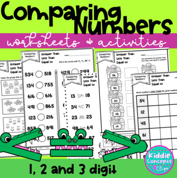 greater than less than equal to kindergarten worksheets