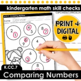 Comparing Numbers Worksheets Kindergarten Math K.CC.7
