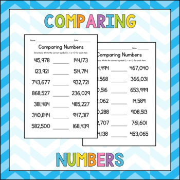 comparing large numbers teaching resources teachers pay teachers