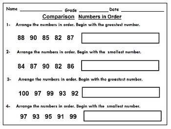 comparing numbers worksheets for first grade common core aligned by mzat