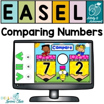 Preview of Comparing Numbers and Amounts Easel by TpT Self-Checking Digital Activity