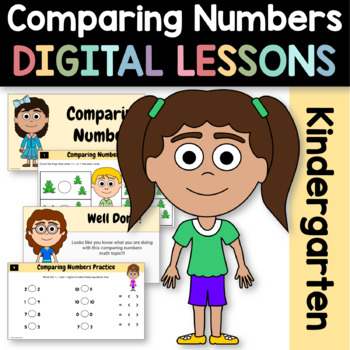Preview of Comparing Numbers for Kindergarten Google Slides | Interactive Math Skills