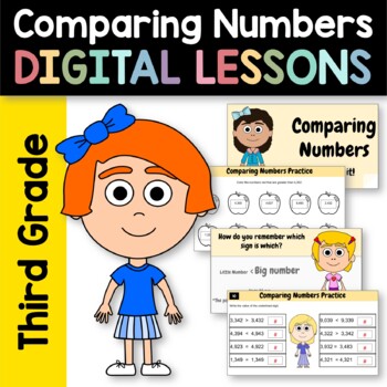 Preview of Comparing Numbers for Third Grade - Interactive Google Slides | Math Skills