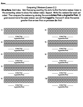 Comparing Numbers to 10 (An Envision Math Supplement) | TpT