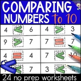 Comparing Numbers to 10 greater than, less than, includes 