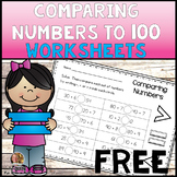 Comparing Numbers to 100 First Grade FREE 