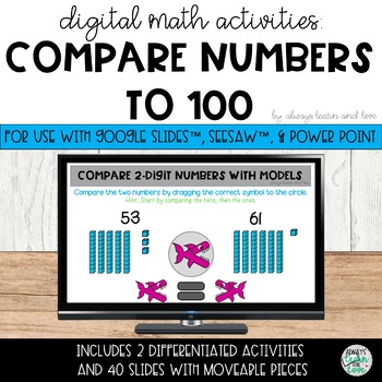 Preview of Comparing Numbers to 100 Place Value for 2 Digit Numbers Google Slides™ Seesaw™