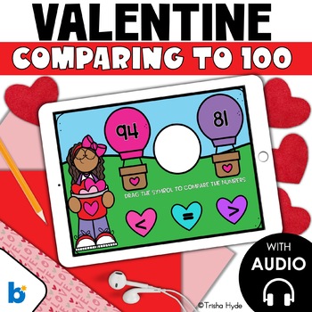 Preview of Comparing Numbers to 120 | Greater Than | Less Than | Valentine's Boom Cards