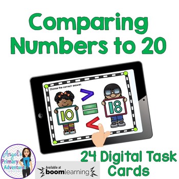 Preview of Comparing Numbers to 20 Digital Task Cards BOOM CARDS