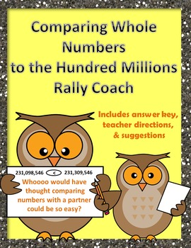 Preview of Comparing Whole Numbers to the Hundred Millions Rally Coach