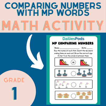 Preview of Comparing Numbers with MP Words | Printable Math Activity