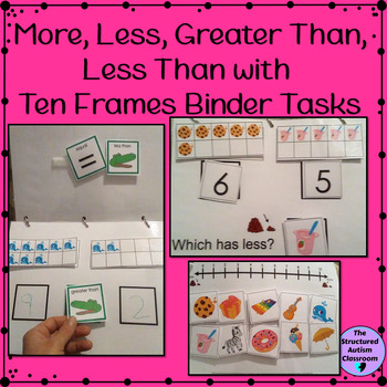 Preview of Comparing Numbers with Ten Frames Binder set for Autism and Special Education