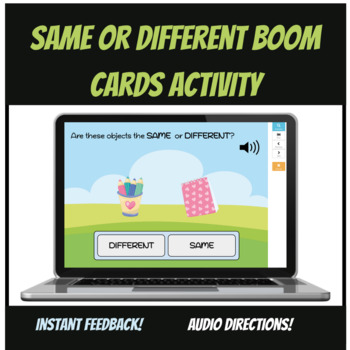 Preview of Comparing Objects- Same or Different Boom Card Activity, NWEA Skill 111-120