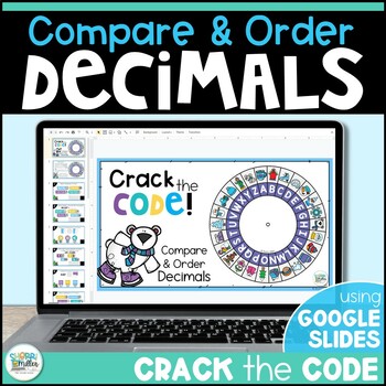Preview of Comparing & Ordering Decimals to Thousandths Practice Math Crack the Code Game
