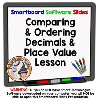 Preview of Comparing and Ordering Decimals and Place Value Smartboard Slides Lesson