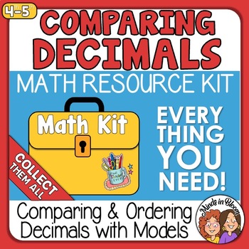 Preview of Comparing & Ordering Decimals using models - tenths & hundredths Math Kit