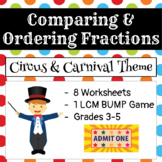 Comparing & Ordering Fractions Fun Practice Pages (Circus Themed)