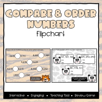 Preview of Compare & Order Numbers ActivInspire Flipchart - Third Grade