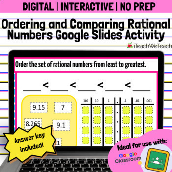 Preview of Comparing & Ordering Rational Numbers | Google Slides Activity | Download & Go!