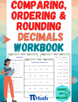 Preview of DECIMAL math Worksheets: Comparing, Ordering & Rounding decimals & Number Lines