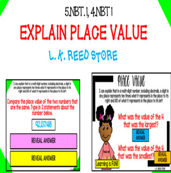 Preview of Comparing Place Value 5.NBT.1, 4.NBT.1