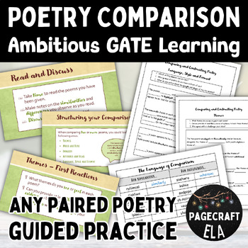 Preview of Comparing Poetry for Gifted & Talented Students with Any Poems - Guided Practice