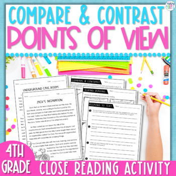 Preview of Compare & Contrast Point of View Reading Passages, Graphic Organizers 4th Grade