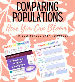 Preview of Comparing Populations - Data & Statistics Video & Virtual Editable Notes Page